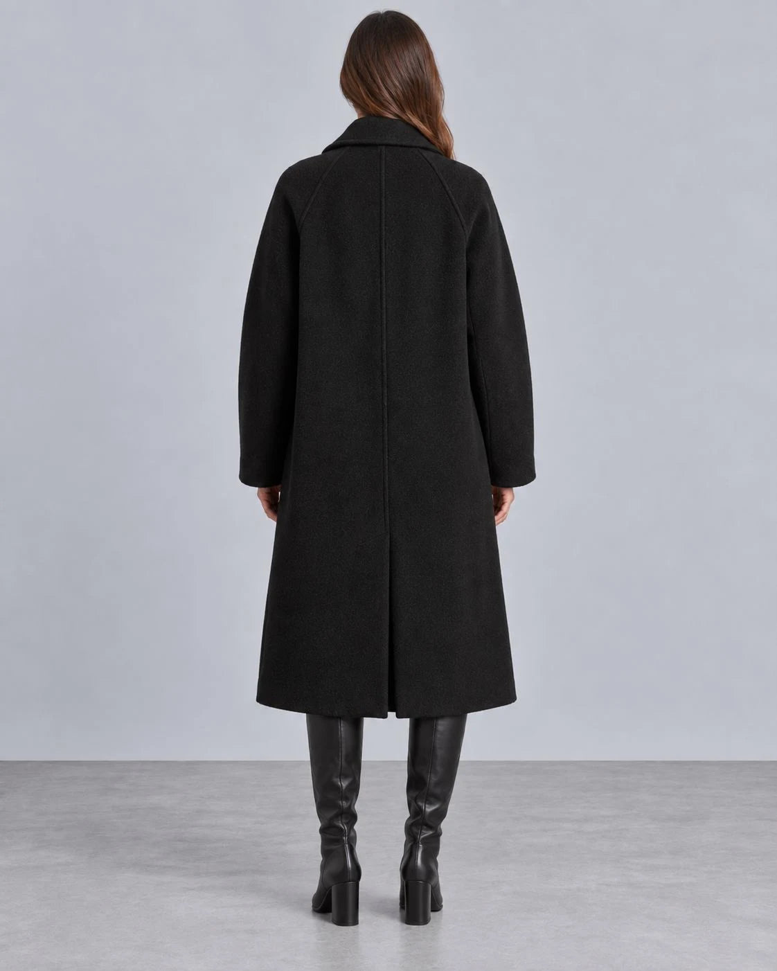 Silverpine Wool Relaxed-Raglan Coat