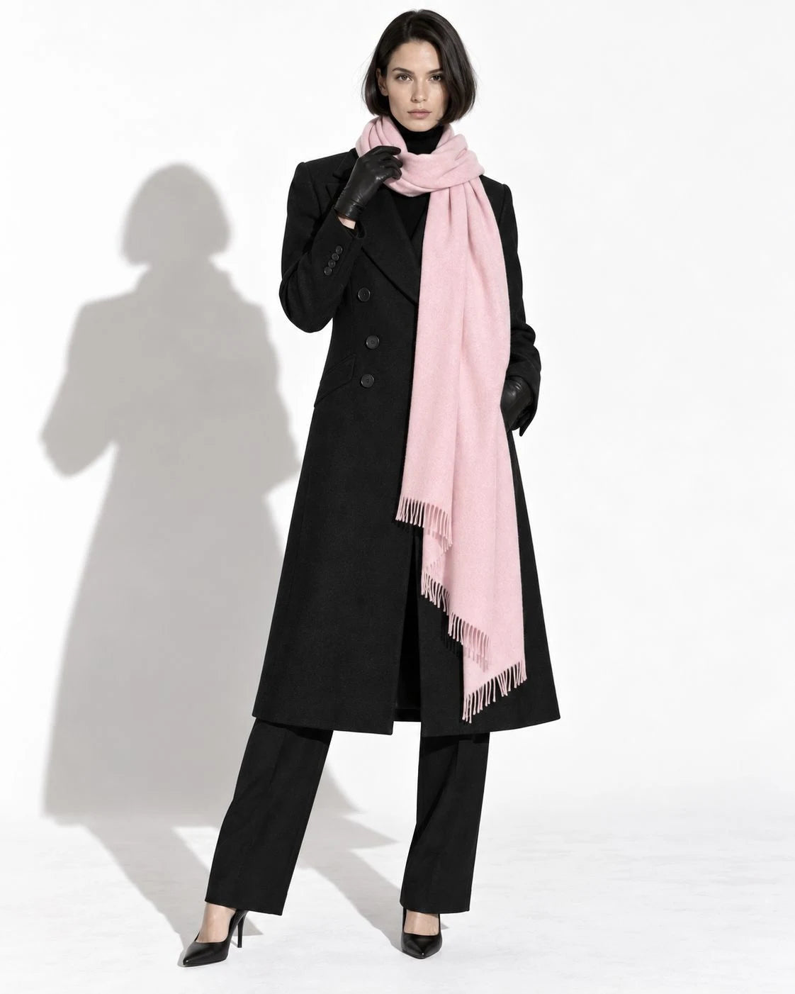 Powder Pink Pashmina Cashmere Shawl