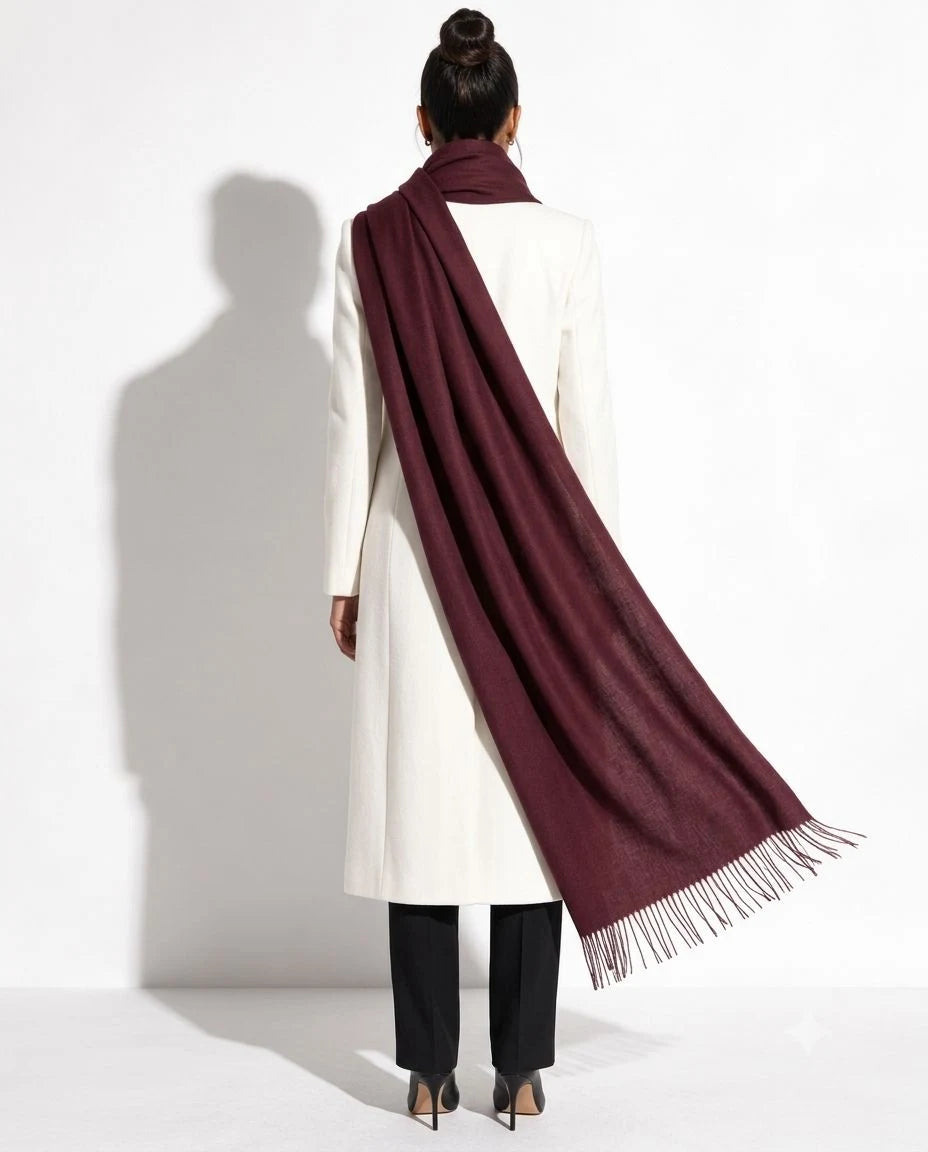 Burgundy Pashmina Cashmere Shawl