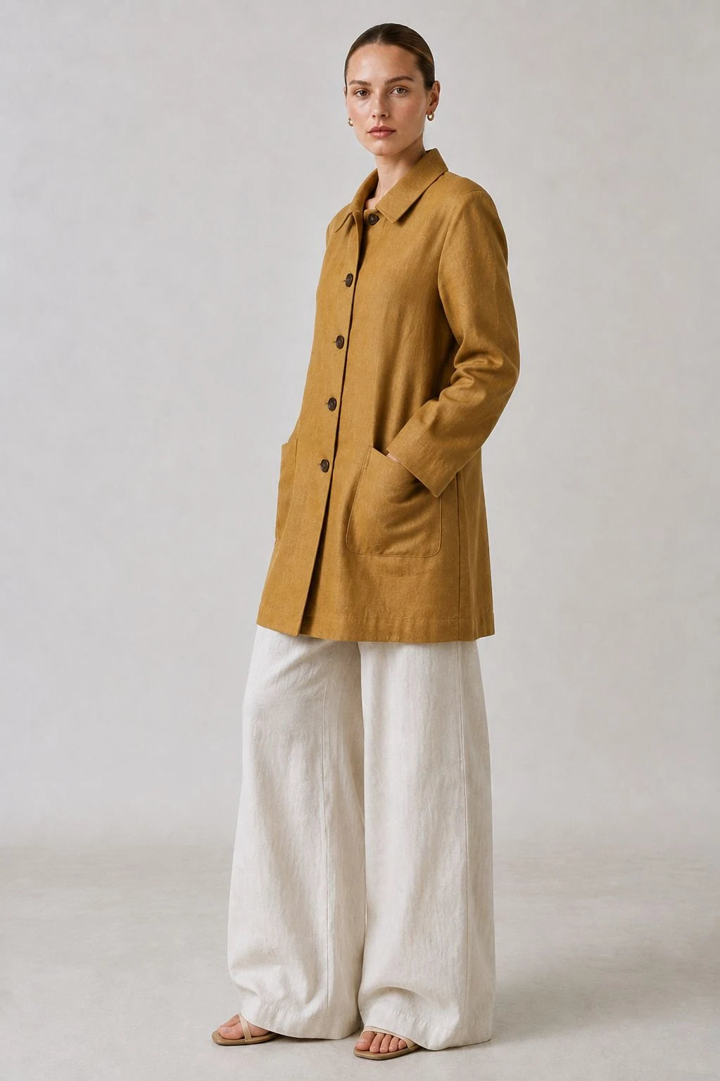 Thornfield Linen Relaxed-Fit Coat