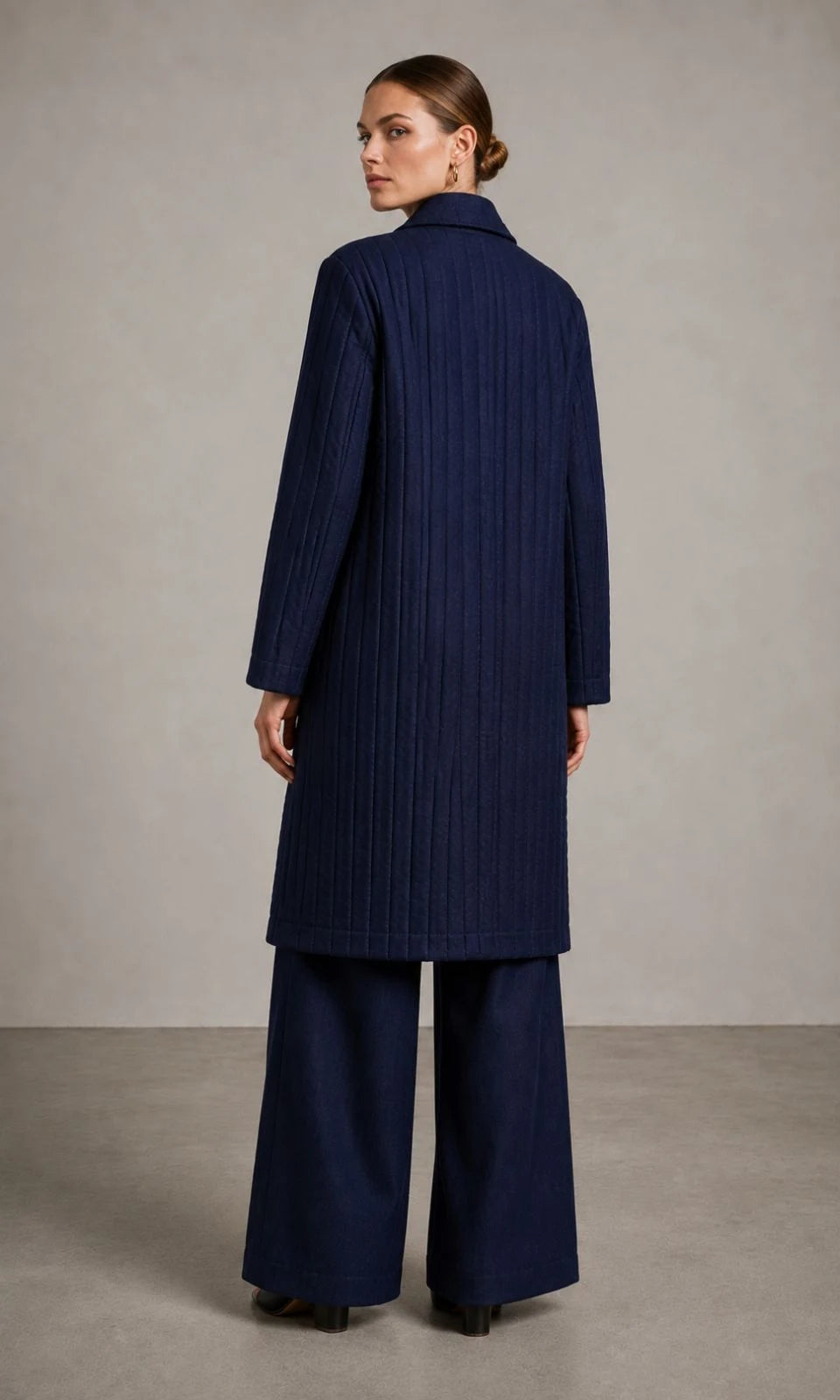Winterset Linen Quilted Wrap Coat