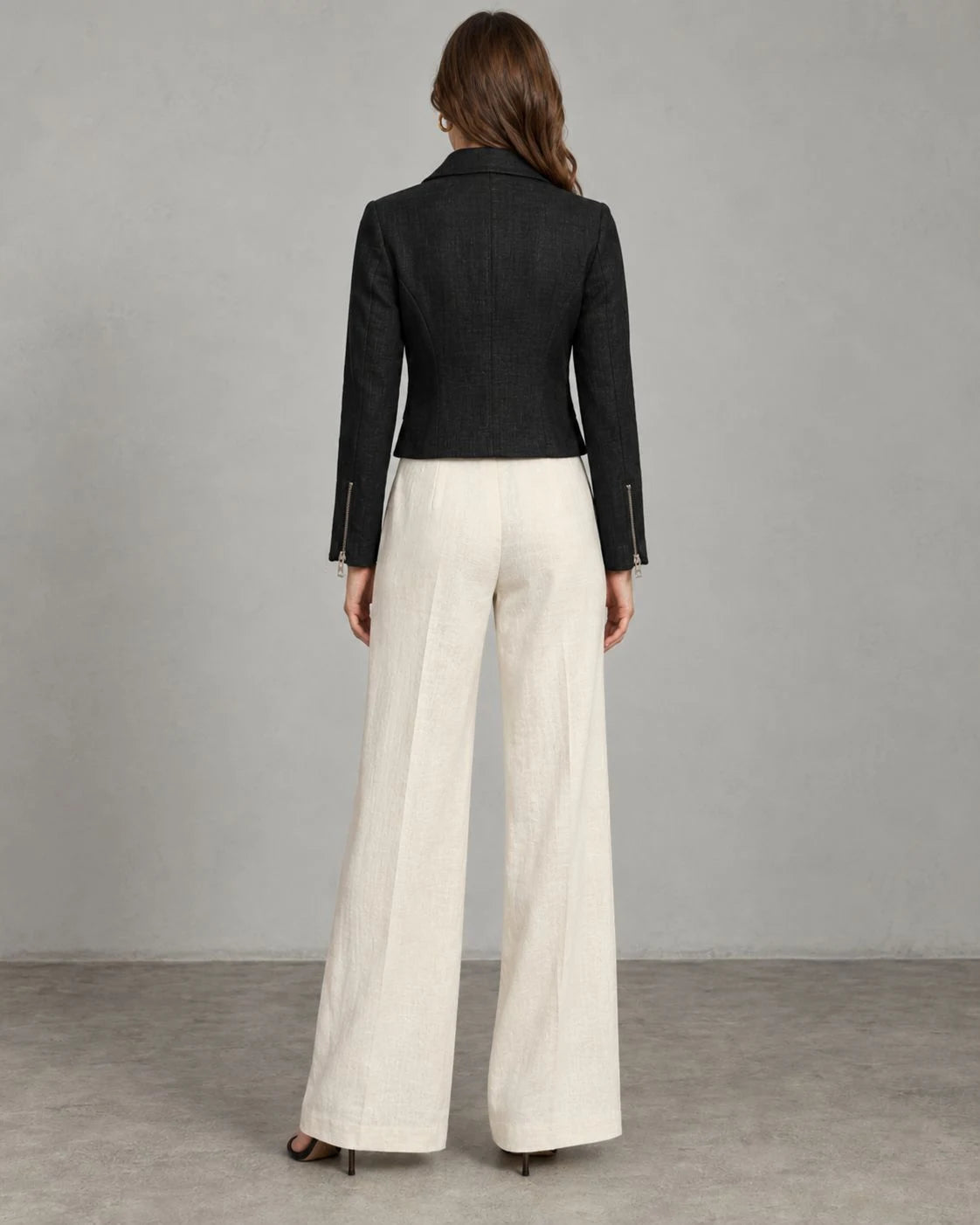Duskwood Linen Moto-Zip Jacket