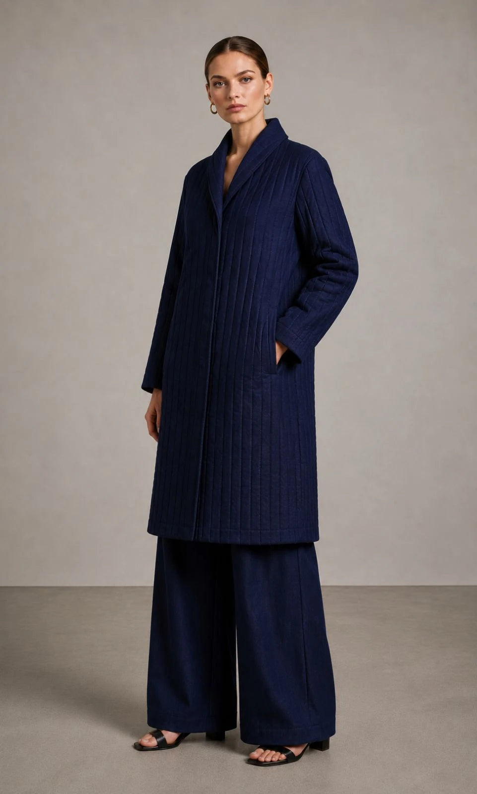 Winterset Linen Quilted Wrap Coat