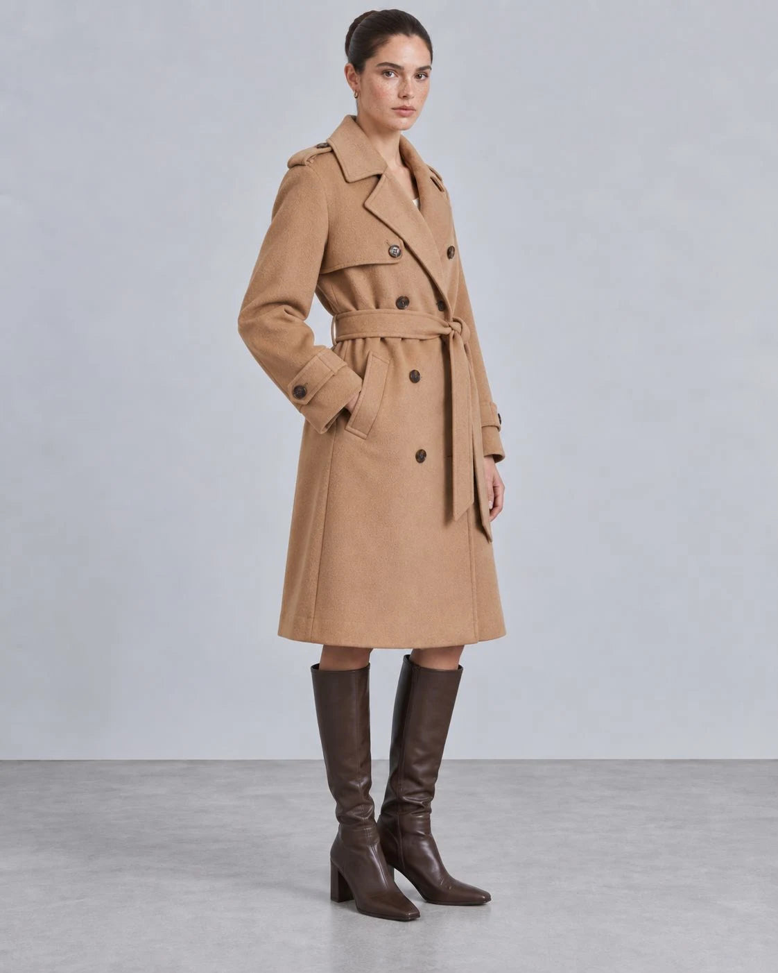 Birchwood Wool Double-Breasted Trench Coat