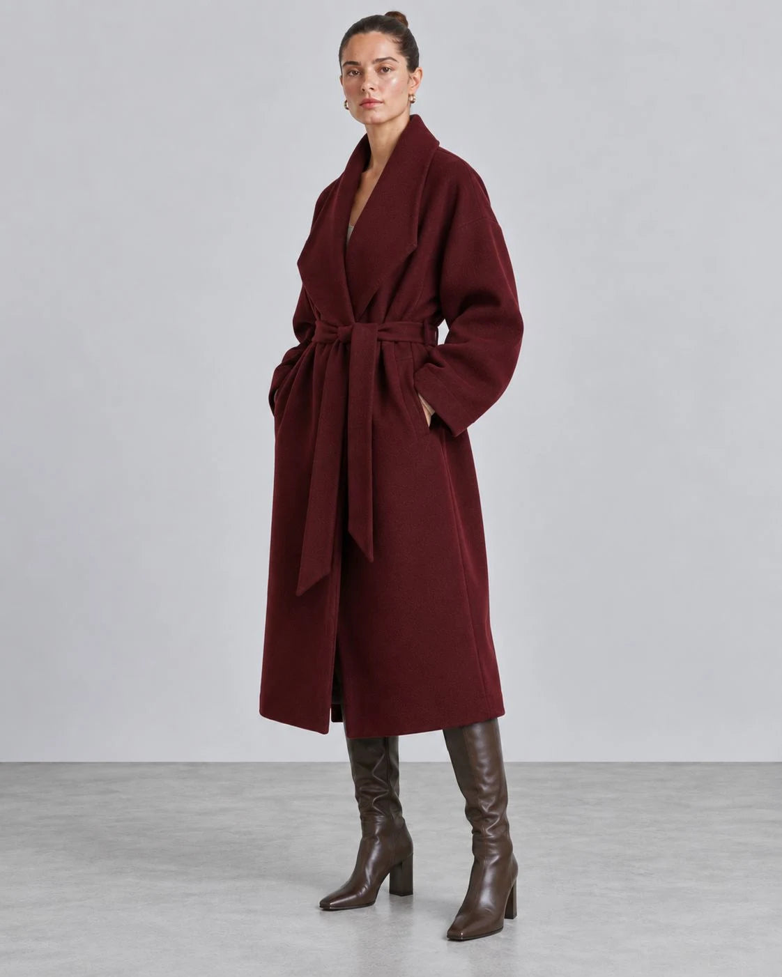 Tundra Wool Belted Wrap Coat
