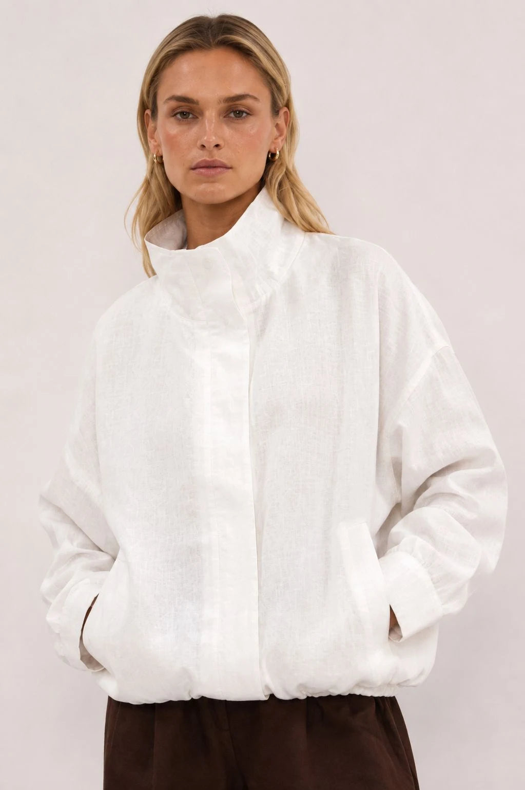 Glacier Linen Bomber Jacket