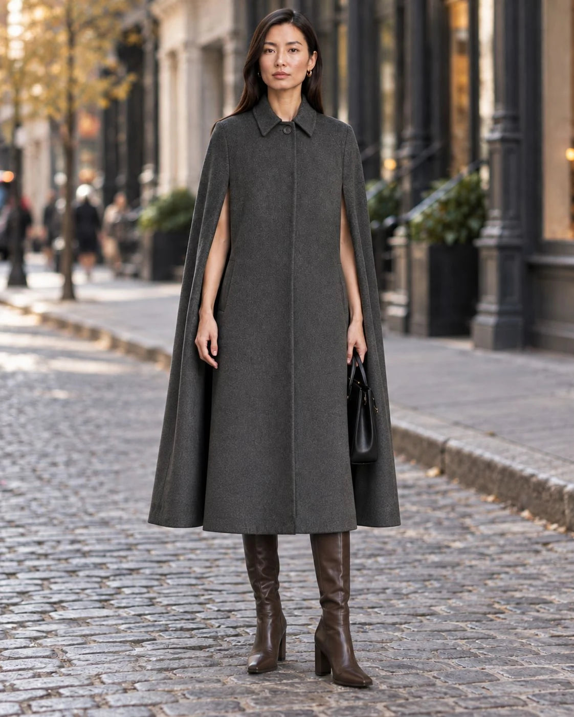 Ashgrove Wool Dramatic Cape Coat