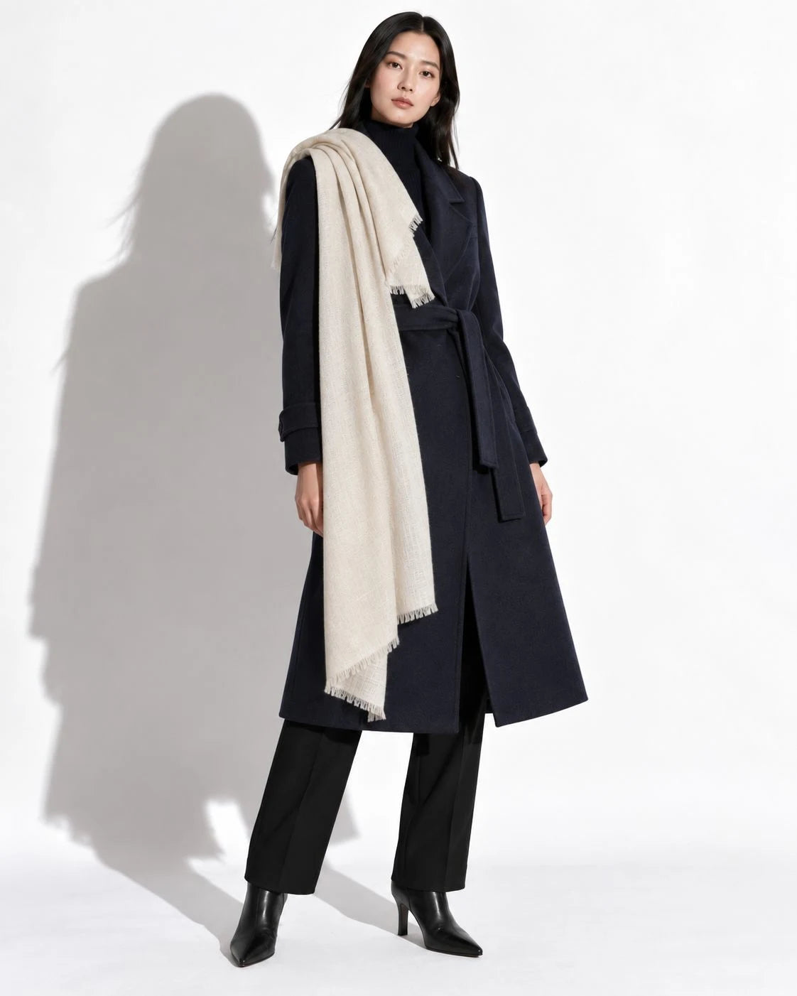 Ivory Pashmina Cashmere Shawl