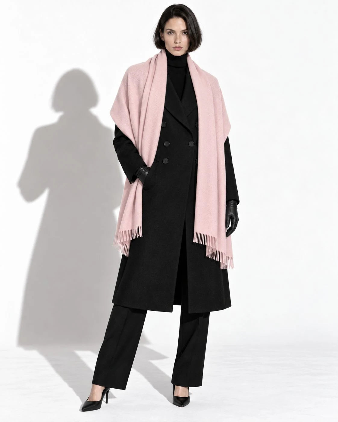 Powder Pink Pashmina Cashmere Shawl