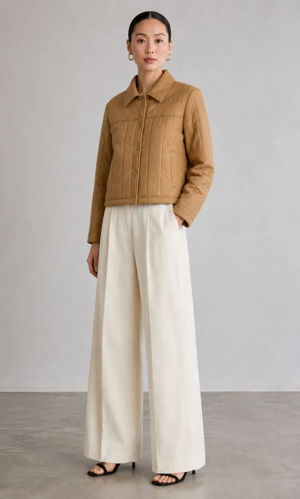 Cedarwood Linen Quilted Trucker Jacket