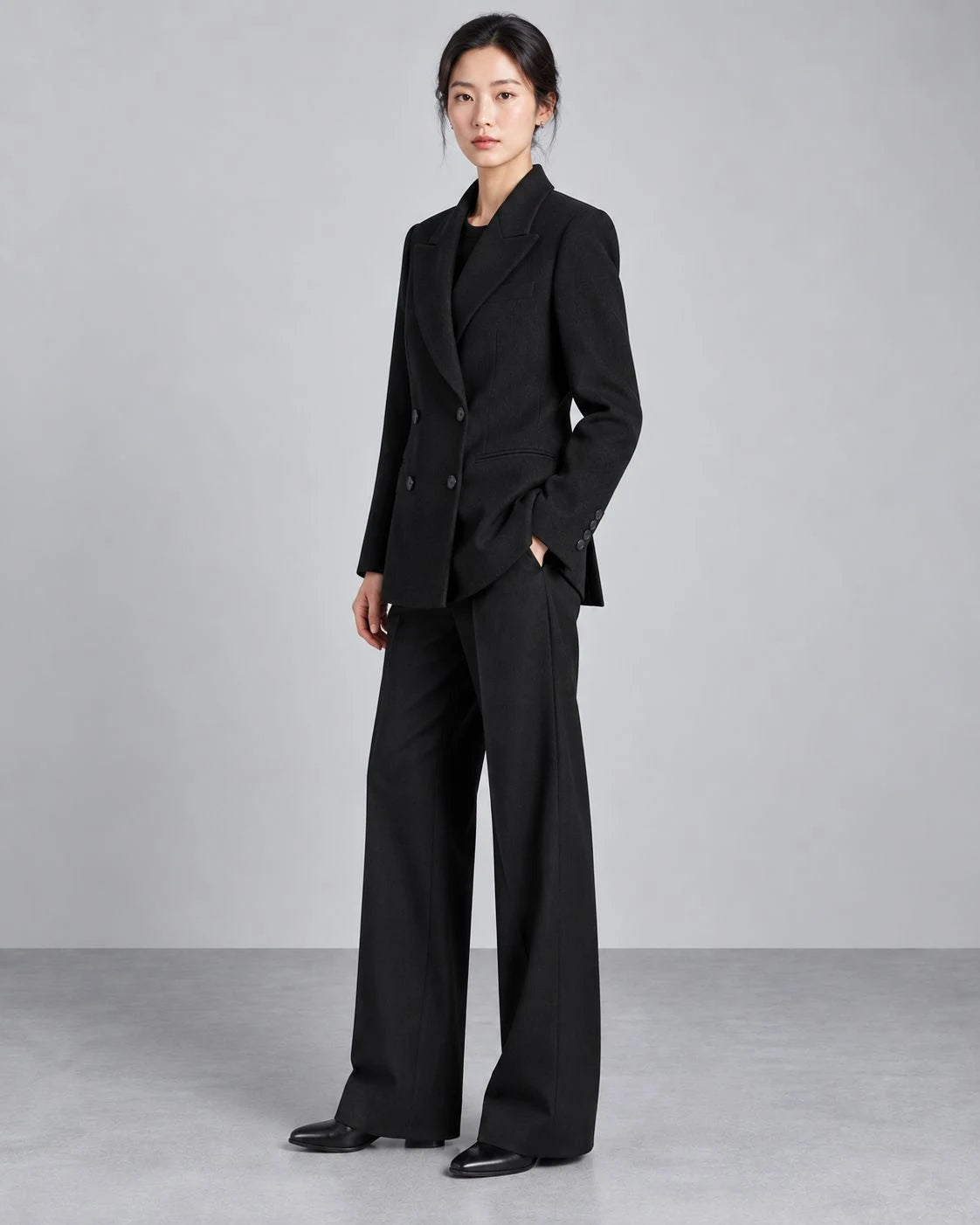 Mossfall Wool Double-Breasted Blazer