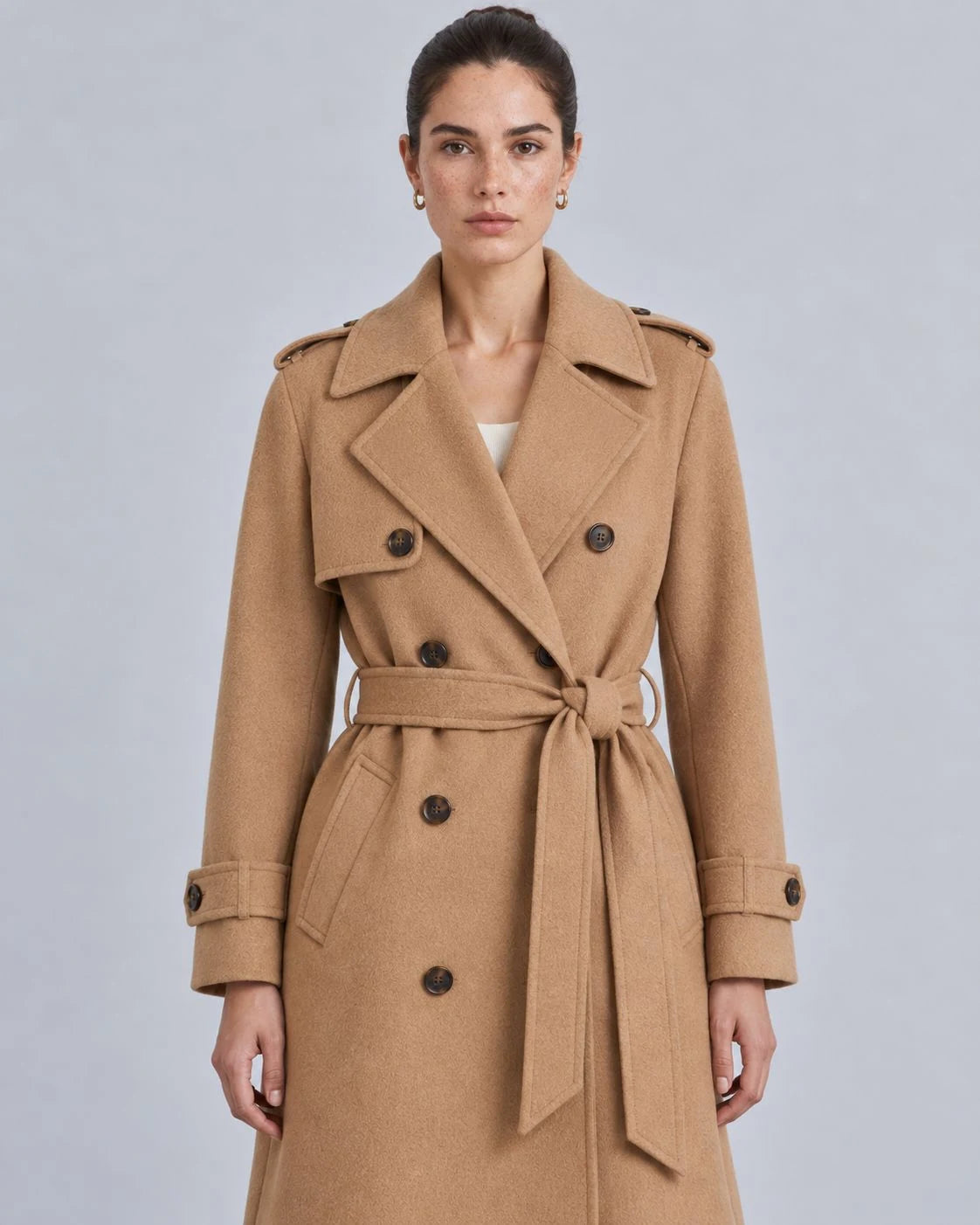 Birchwood Wool Double-Breasted Trench Coat