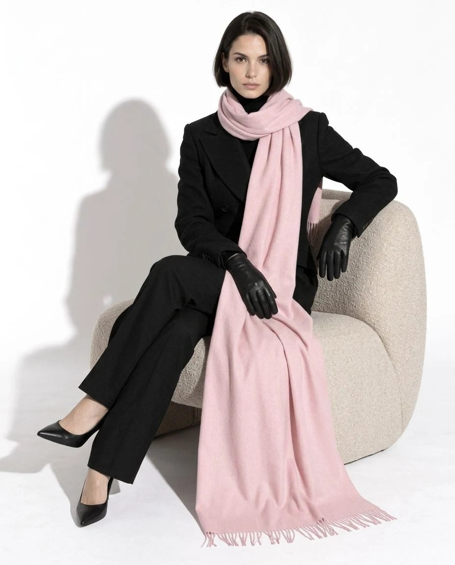 Powder Pink Pashmina Cashmere Shawl