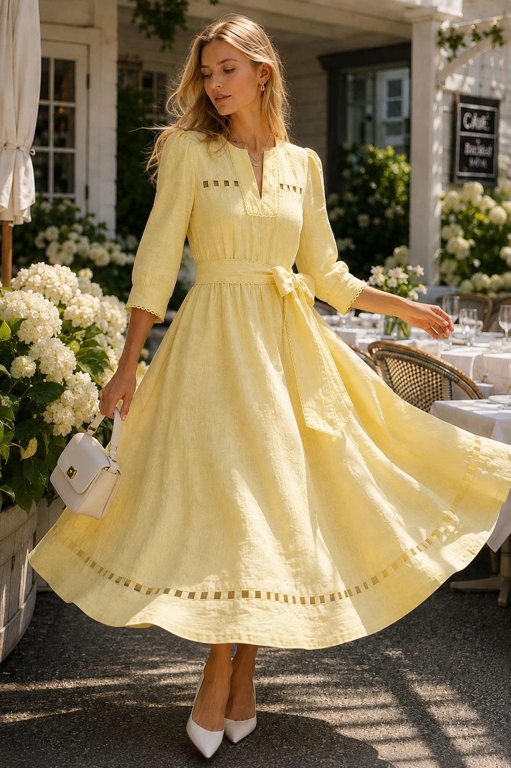 Gordes Linen Belted Maxi Dress