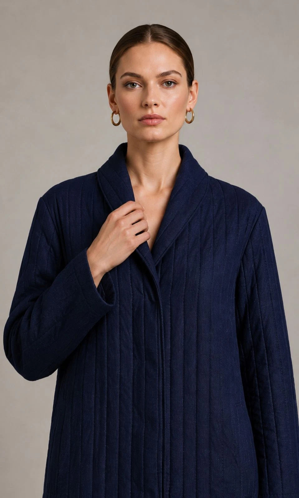 Winterset Linen Quilted Wrap Coat