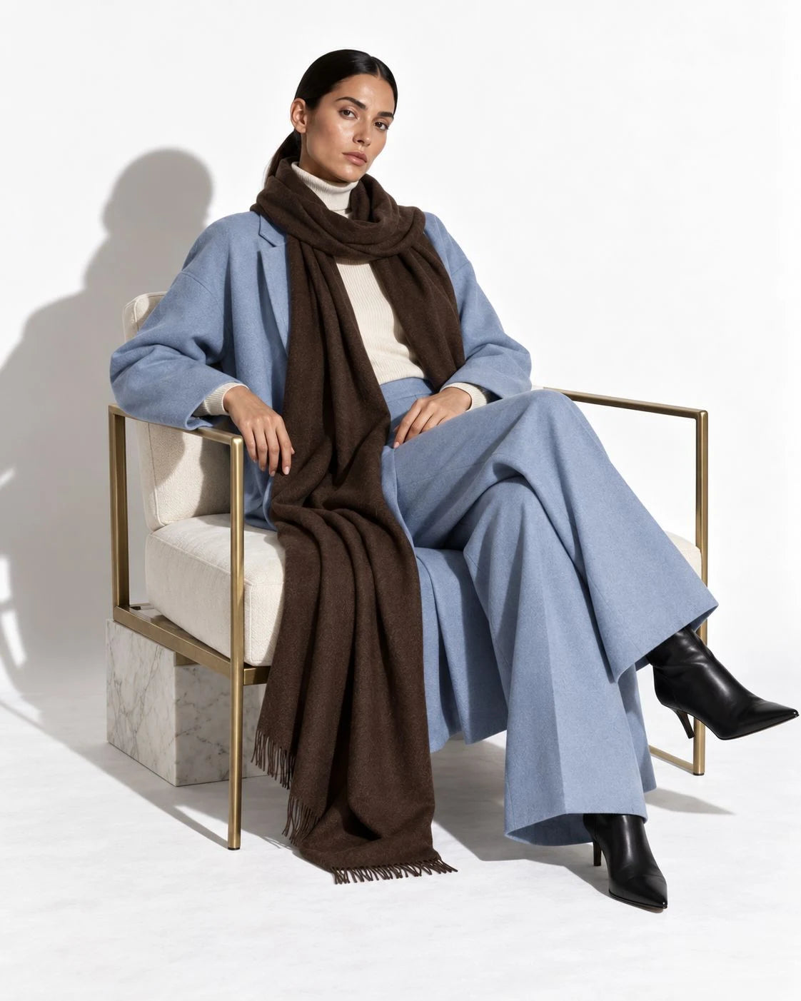 Dark Brown Pashmina Cashmere Shawl