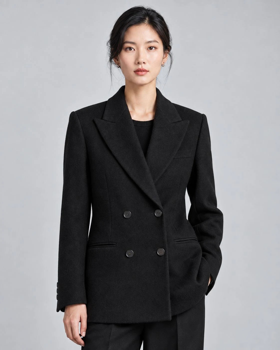Mossfall Wool Double-Breasted Blazer