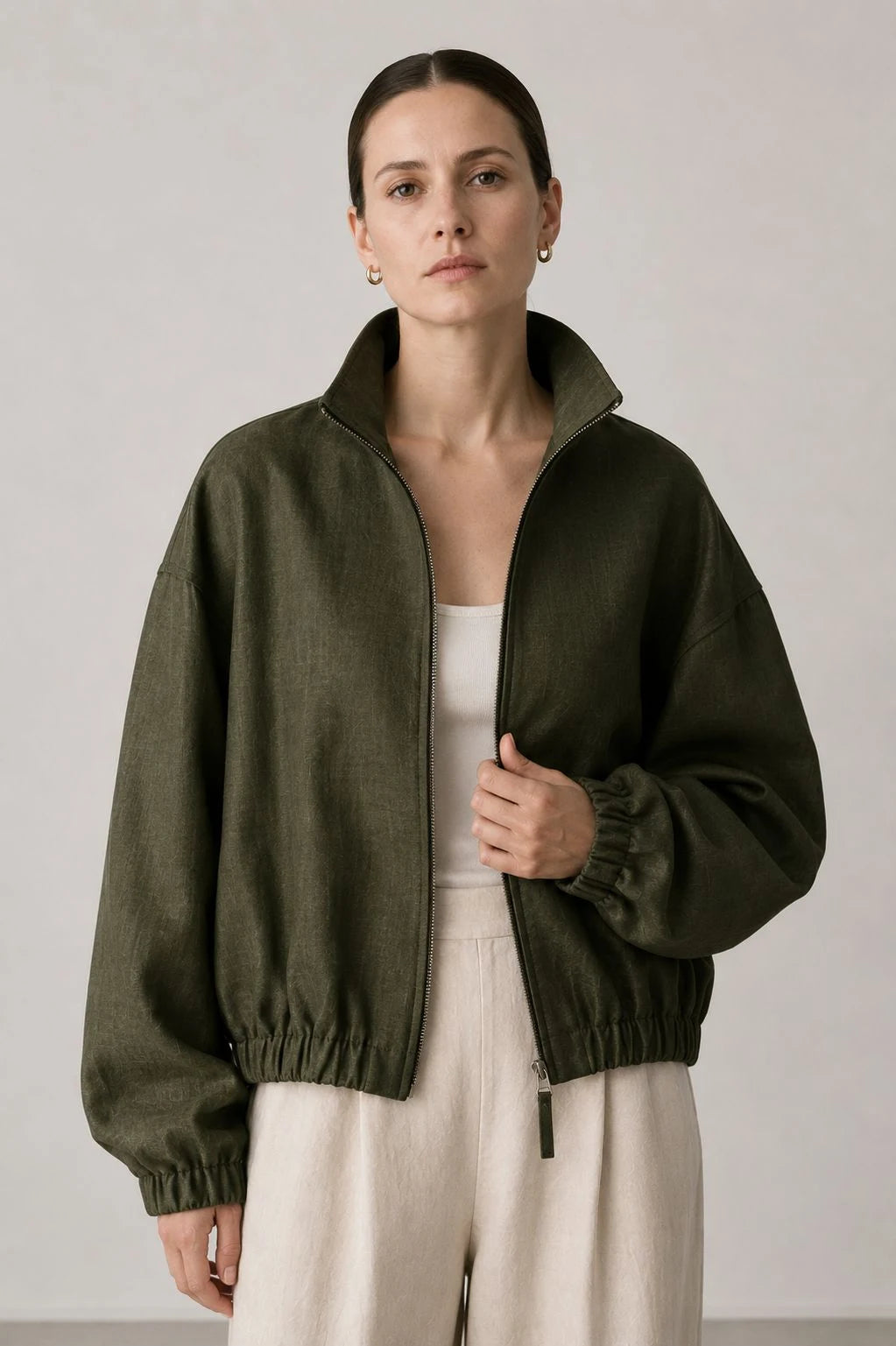 Wildwood Linen Bomber Jacket