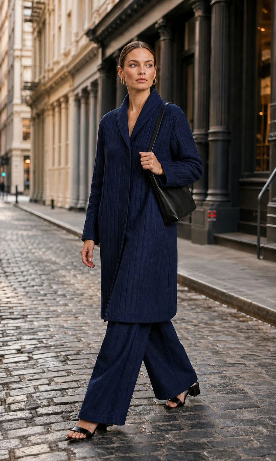 Winterset Linen Quilted Wrap Coat