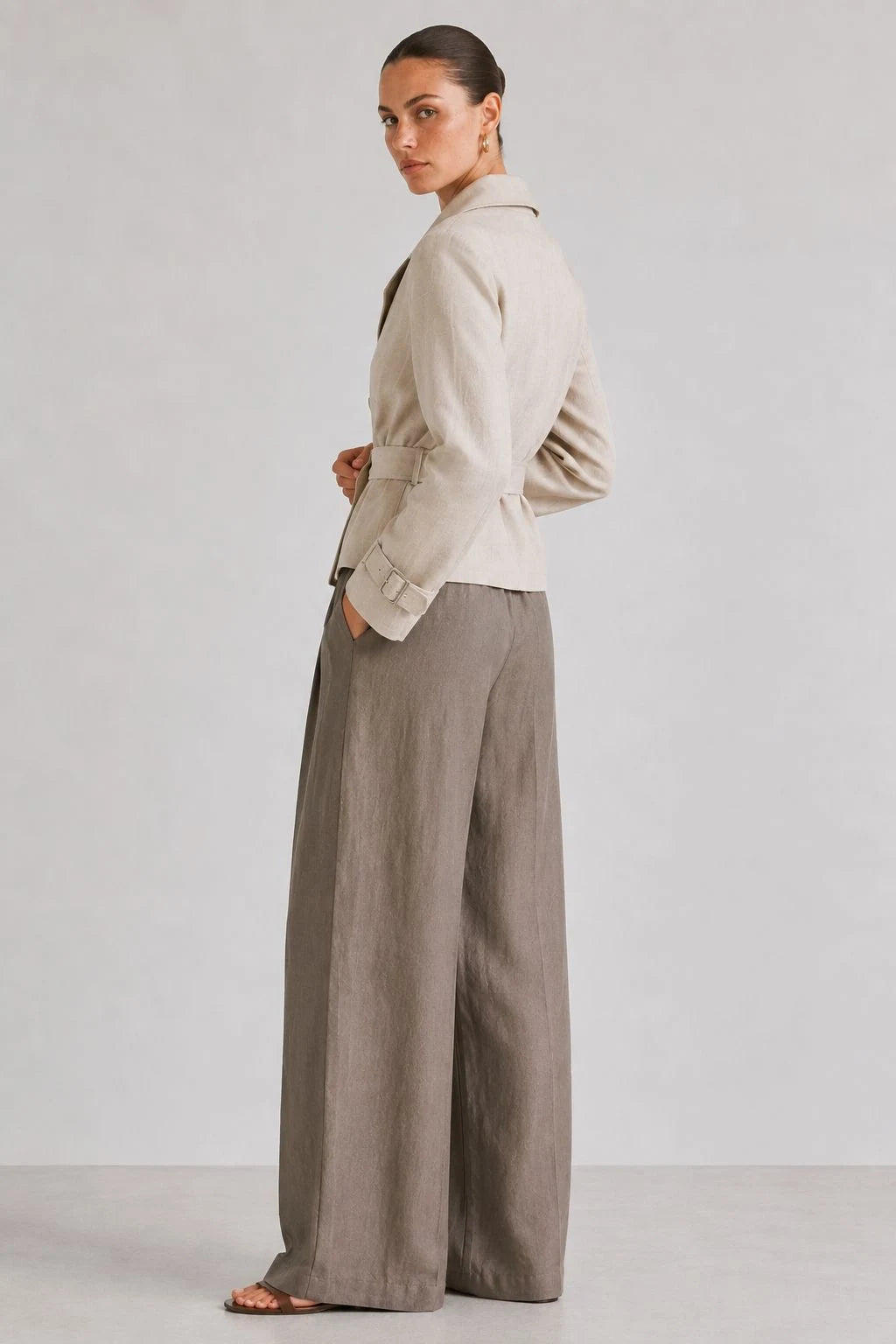 Stonebrook Linen Belted Double-Breasted Jacket