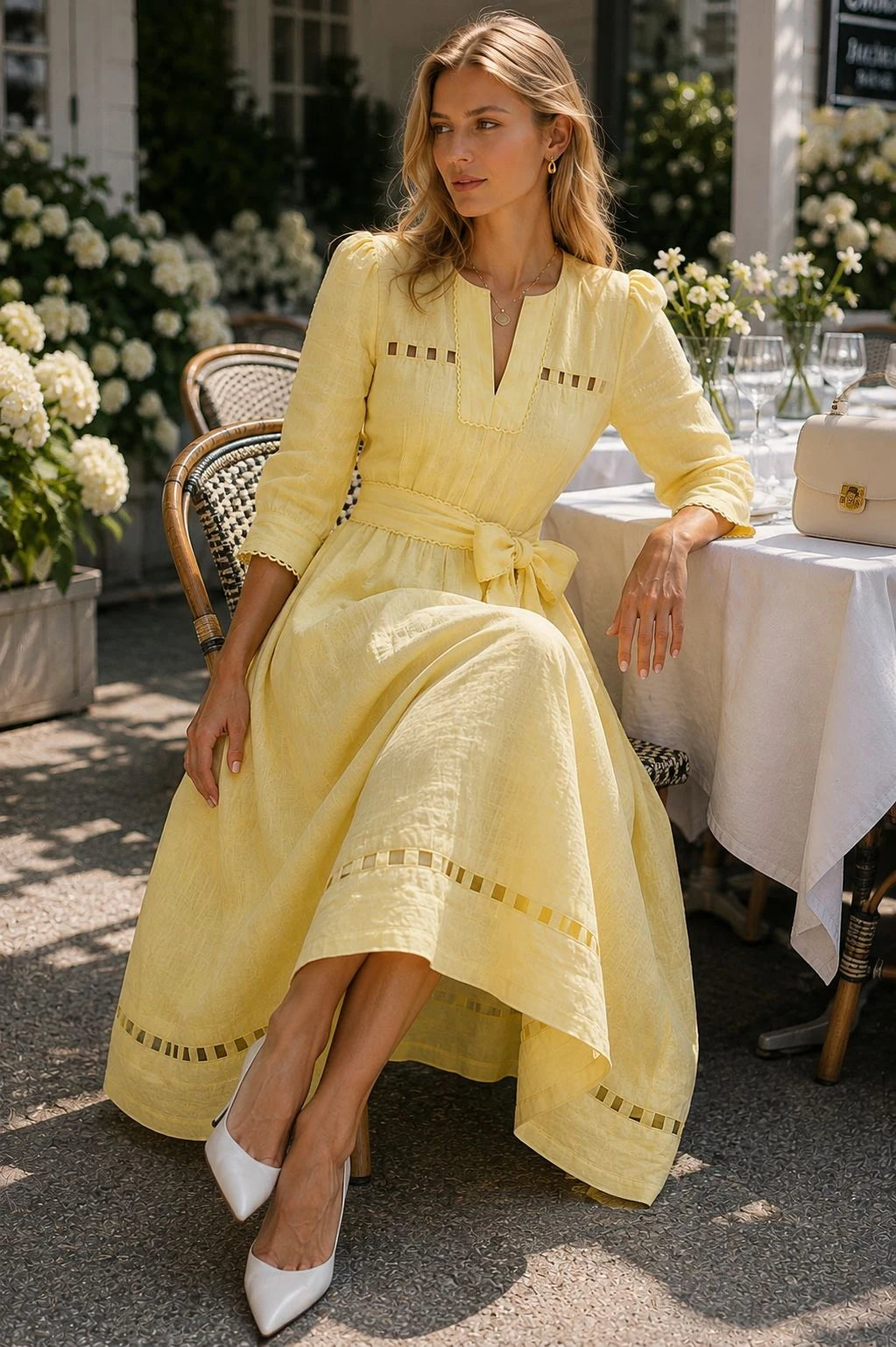 Gordes Linen Belted Maxi Dress
