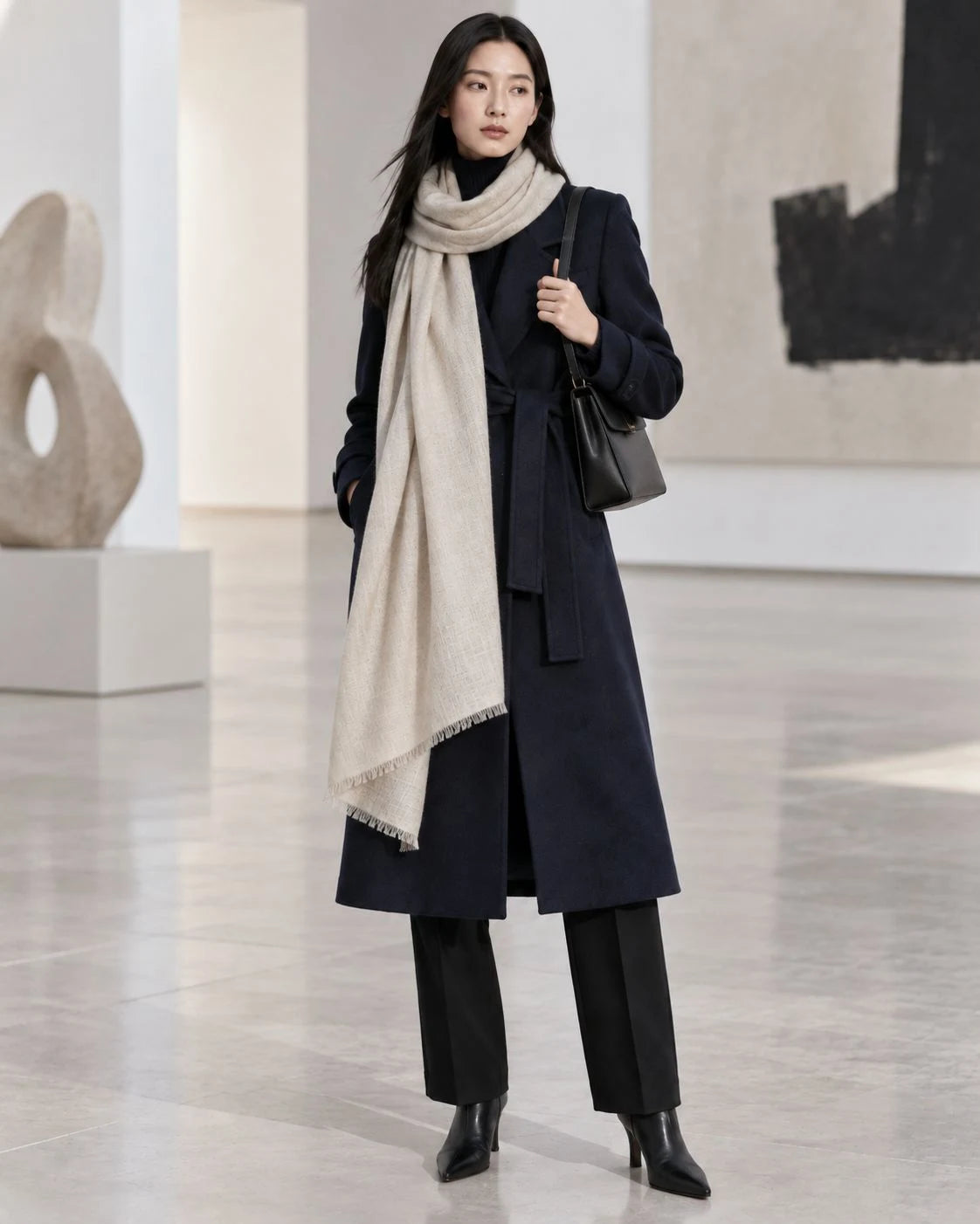 Ivory Pashmina Cashmere Shawl