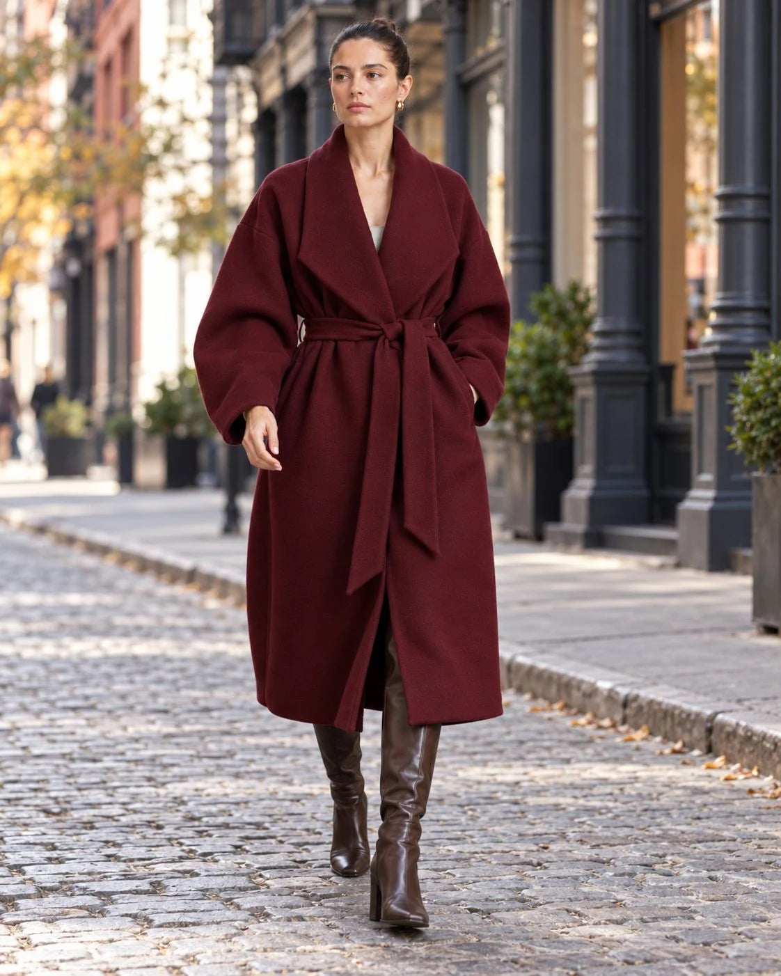 Tundra Wool Belted Wrap Coat