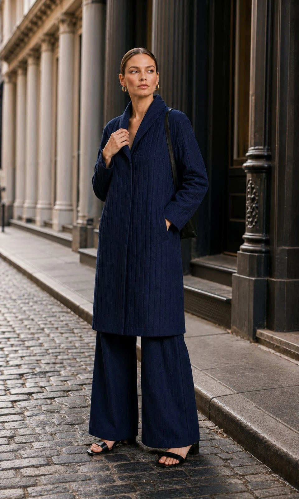 Winterset Linen Quilted Wrap Coat