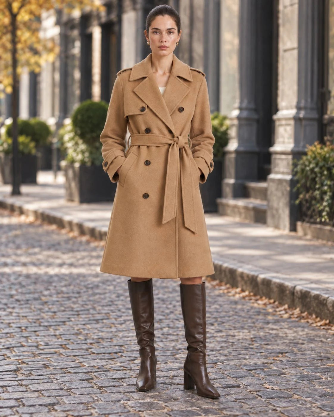 Birchwood Wool Double-Breasted Trench Coat