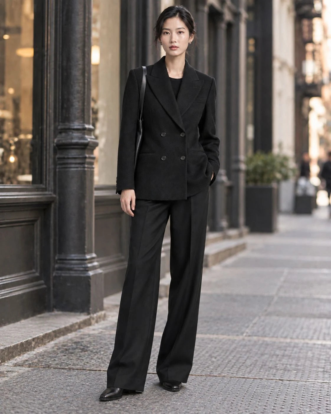 Mossfall Wool Double-Breasted Blazer