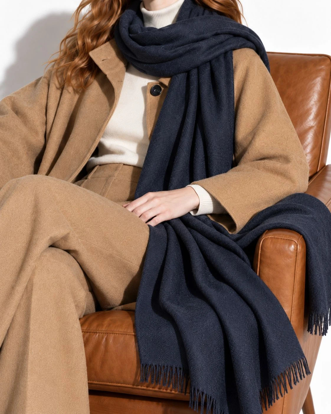 Navy Blue Pashmina Cashmere Shawl