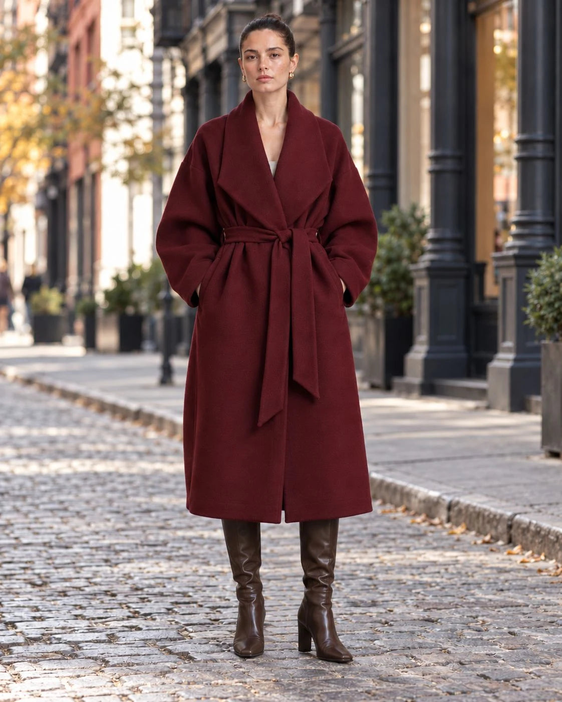 Tundra Wool Belted Wrap Coat