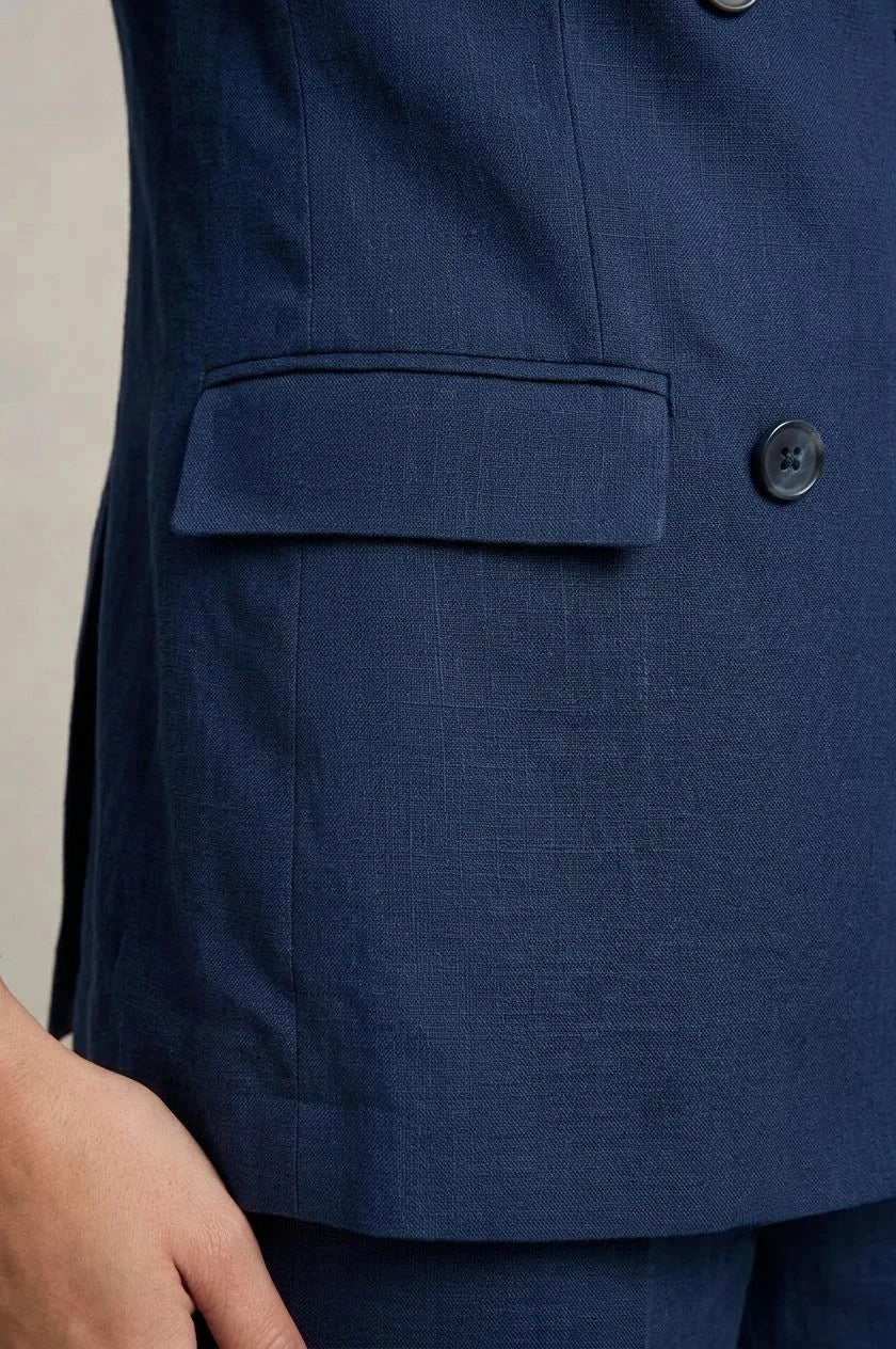 Ridgeline Linen Double-Breasted Blazer