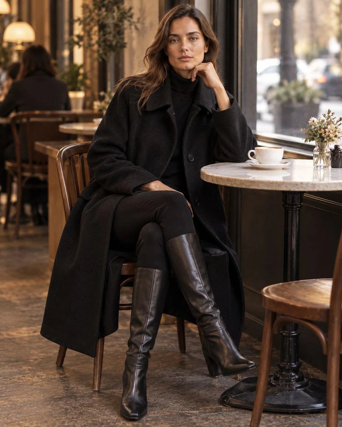 Silverpine Wool Relaxed-Raglan Coat