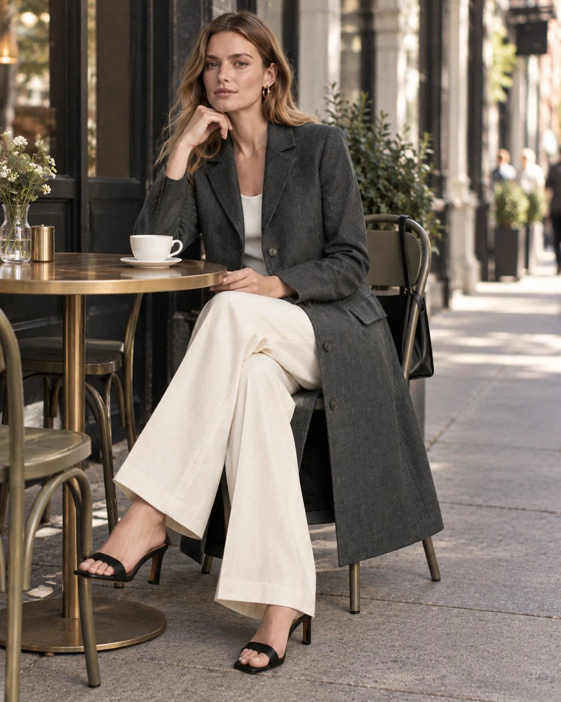 Greywood Linen Single-Breasted Coat
