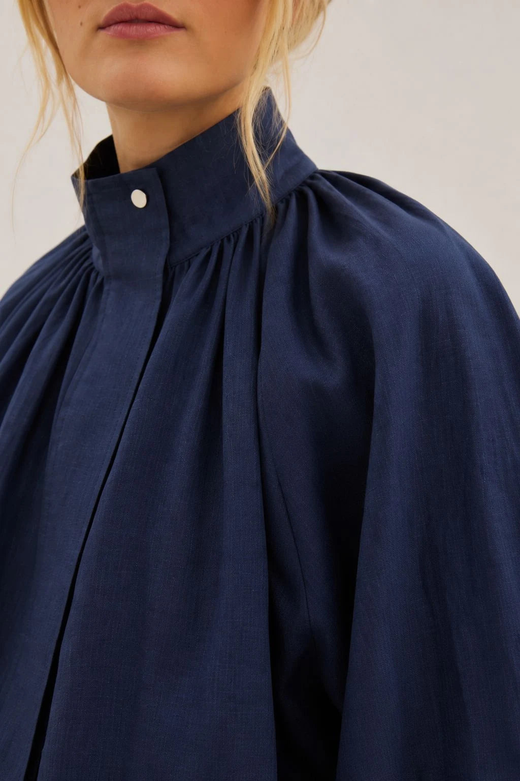 Northfell Linen Gathered Bomber Jacket