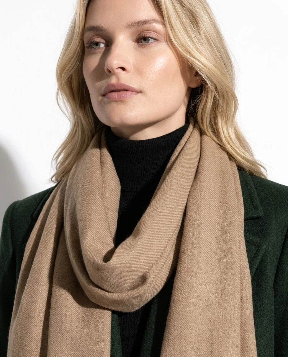 Tan Pashmina Cashmere Shawl