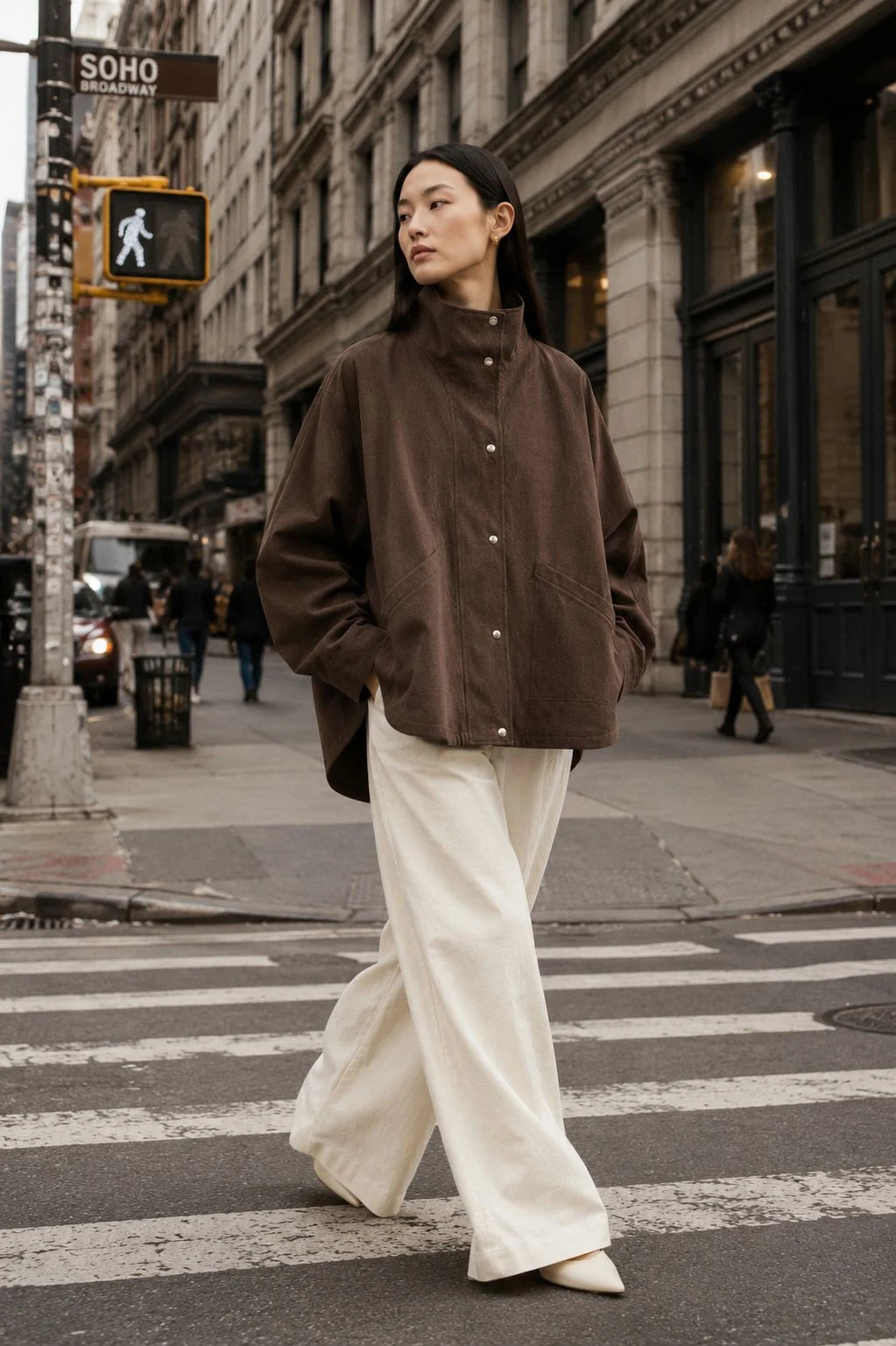Ironwood Linen Oversized Stand-Collar Jacket