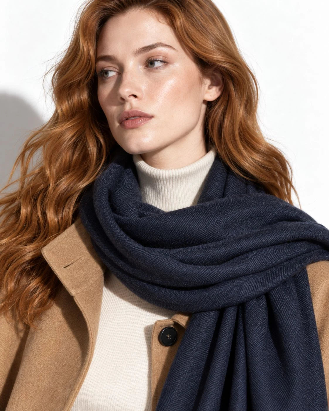 Navy Blue Pashmina Cashmere Shawl