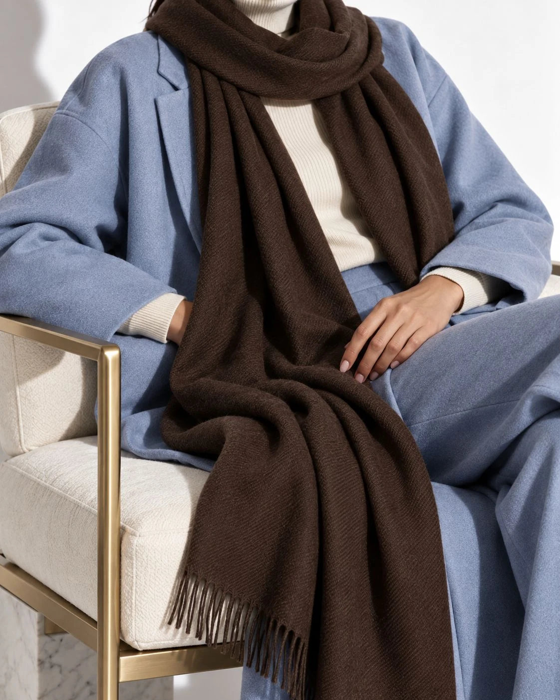 Dark Brown Pashmina Cashmere Shawl