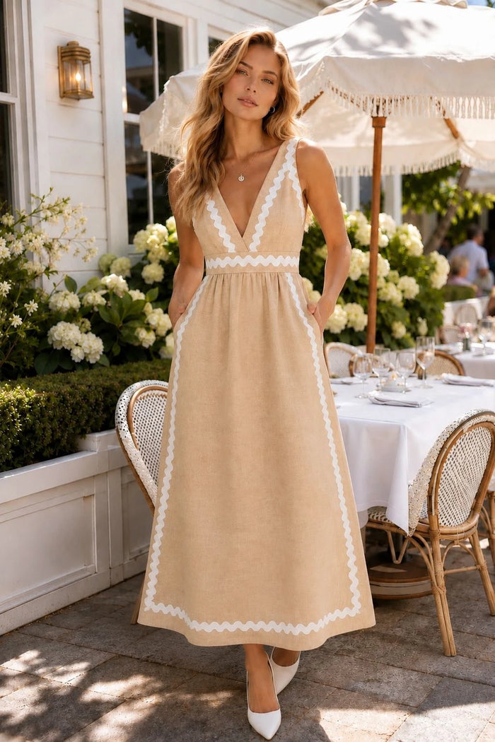 Arno Abito Maxi in Lino con Ric Rac Annodato lifestyle