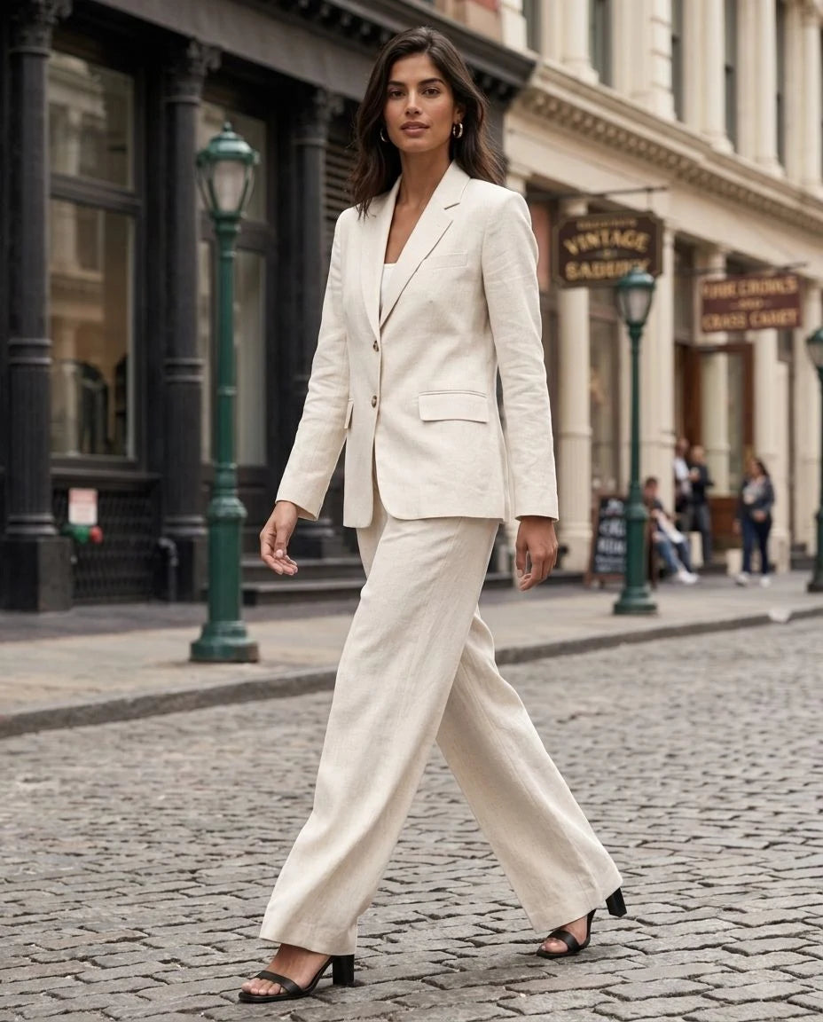Windmere Linen Single-Breasted Blazer
