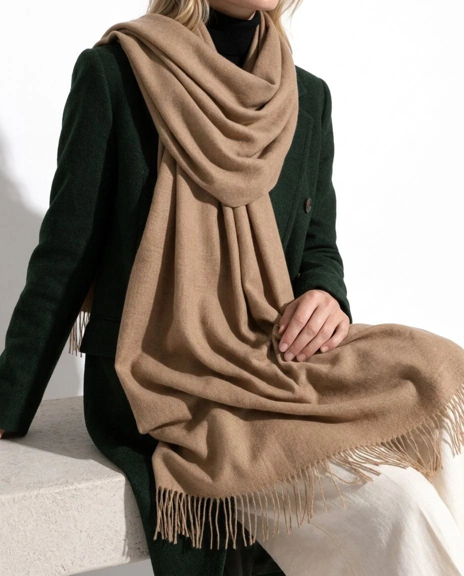 Tan Pashmina Cashmere Shawl