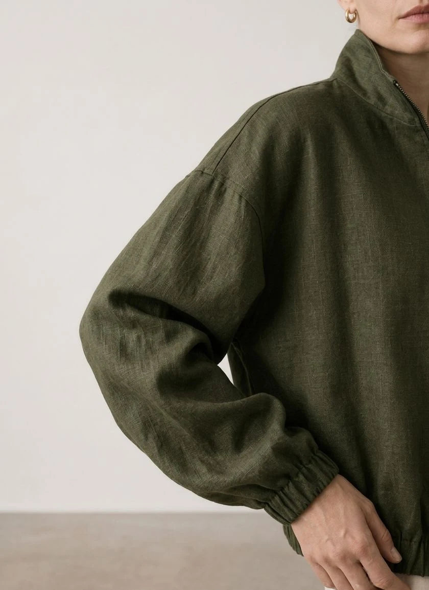 Wildwood Linen Bomber Jacket
