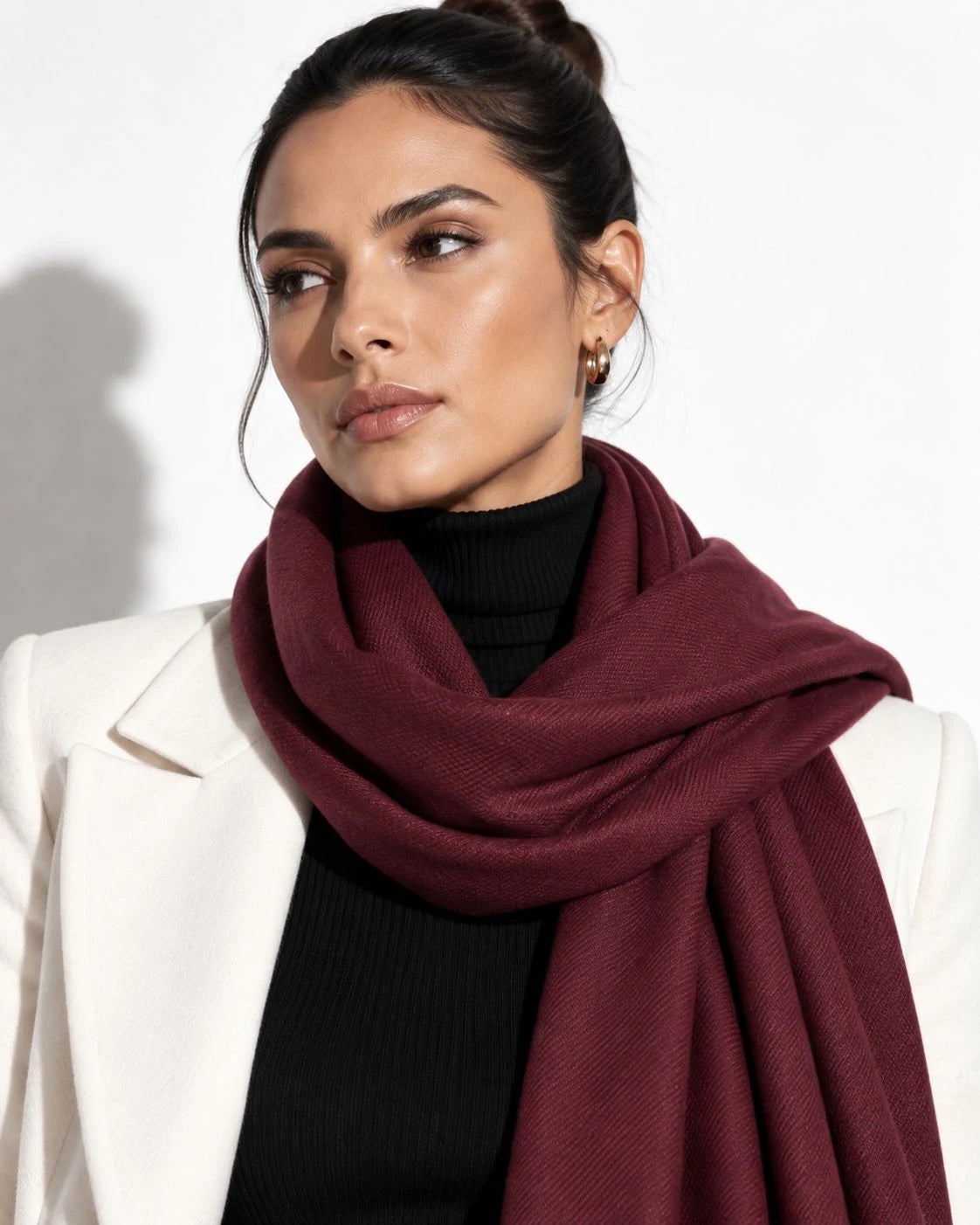 Burgundy Pashmina Cashmere Shawl