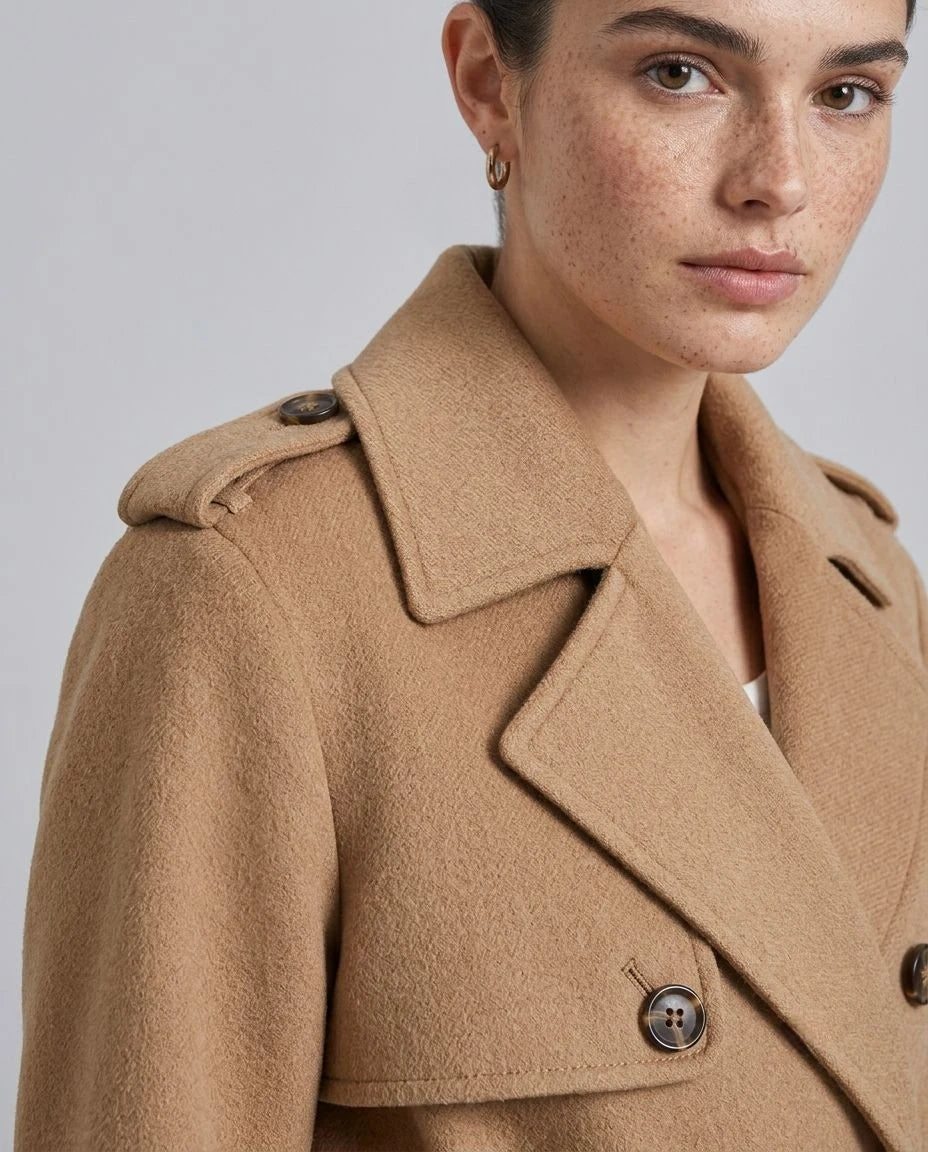 Birchwood Wool Double-Breasted Trench Coat
