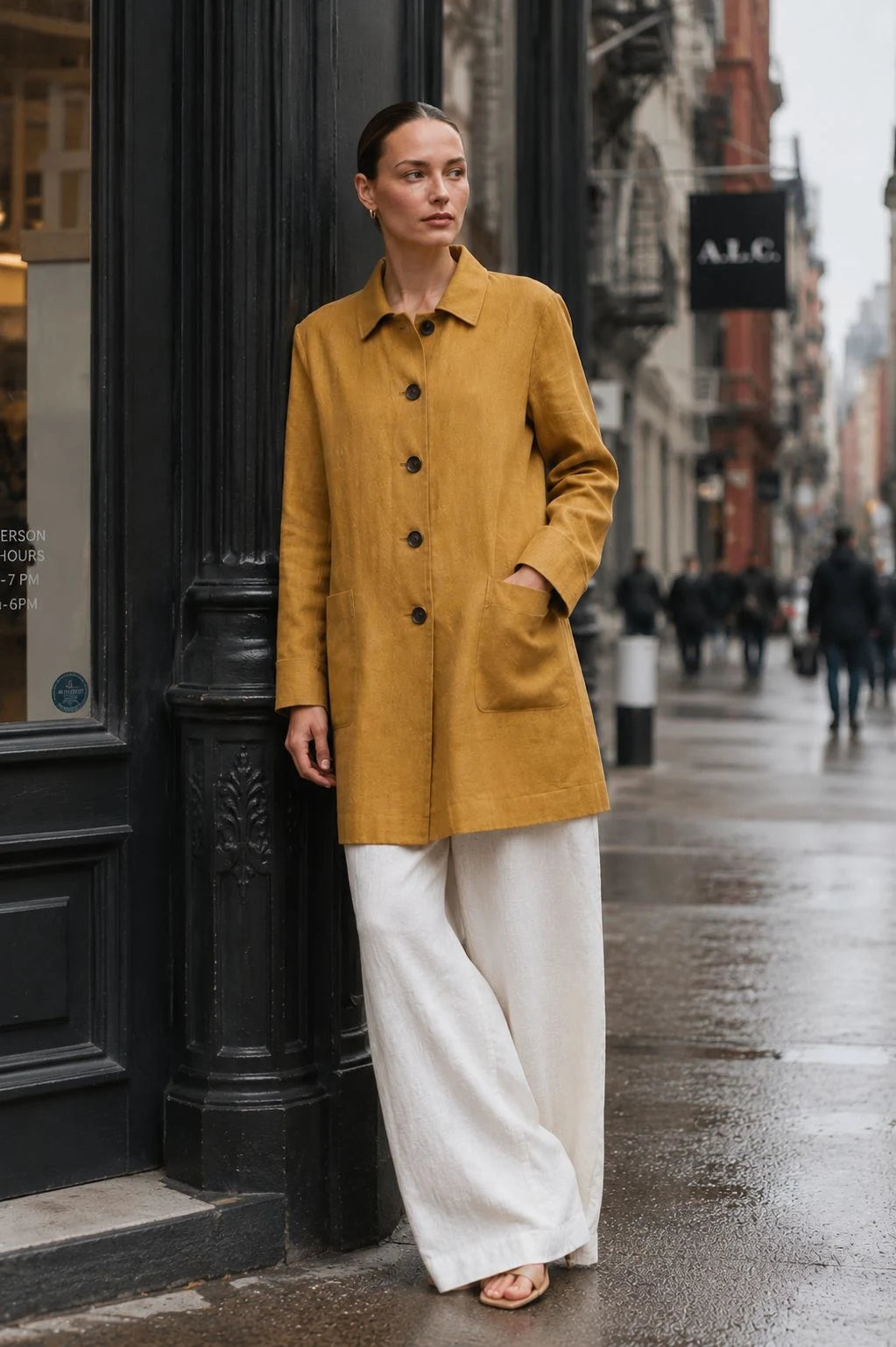 Thornfield Linen Relaxed-Fit Coat
