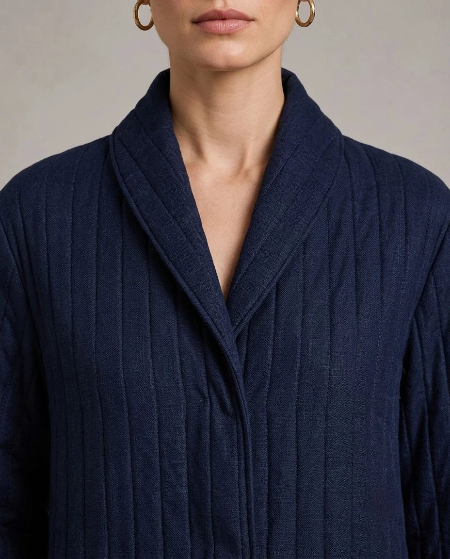 Winterset Linen Quilted Wrap Coat