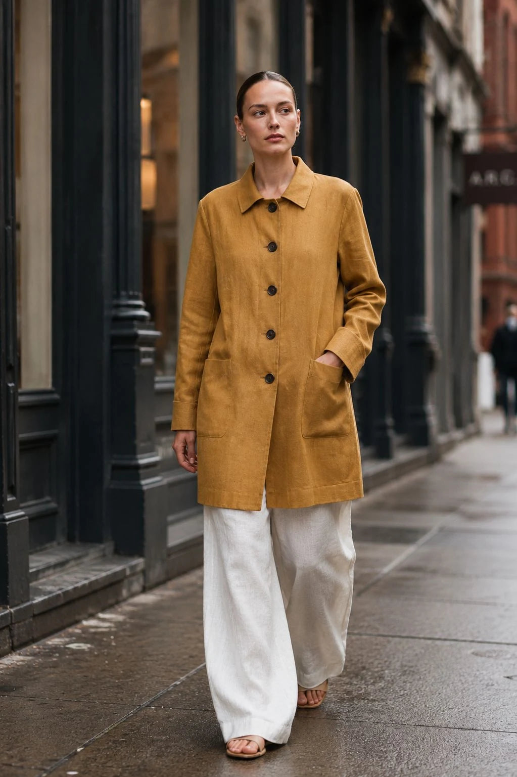 Thornfield Linen Relaxed-Fit Coat