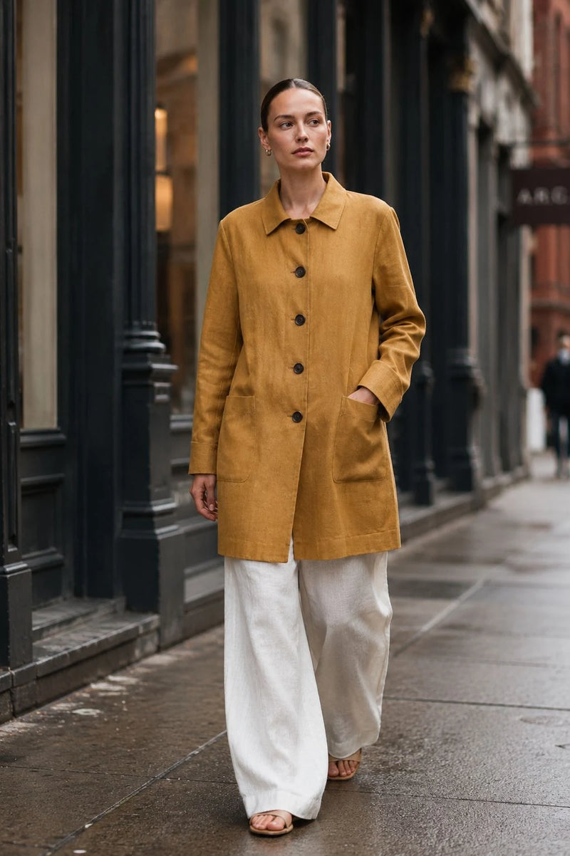 Thornfield Linen Relaxed-Fit Coat